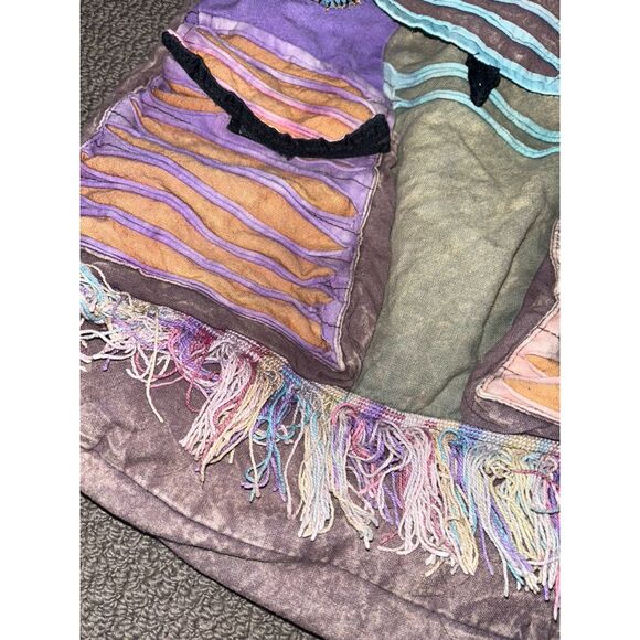 The Collection Royal Handmade Nepali Patchwork Hippie Rainbow Tie Dye Backpack - Picture 4 of 9